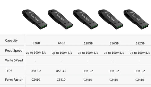 Chiavetta USB SanDisk USB 3.2 da 512 GB, 256 GB, 128 GB, 64 GB, 32 GB