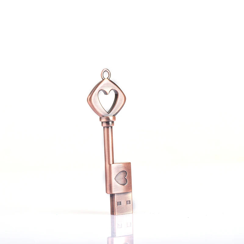 Chiavetta USB in metallo, impermeabile, a forma di cuore da 128 GB, 64 GB, 32 GB, 16 GB, 8 GB, 4 GB,  256 GB