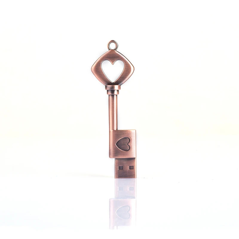 Chiavetta USB in metallo, impermeabile, a forma di cuore da 128 GB, 64 GB, 32 GB, 16 GB, 8 GB, 4 GB,  256 GB
