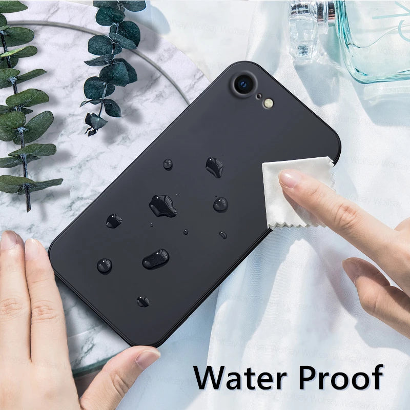 Custodia per iPhone 8; Custodia per iPhone SE 2022, 2020, 7, 8 Plus; Custodia di lusso antiurto in TPU morbido e silicone liquido per il retro del telefono