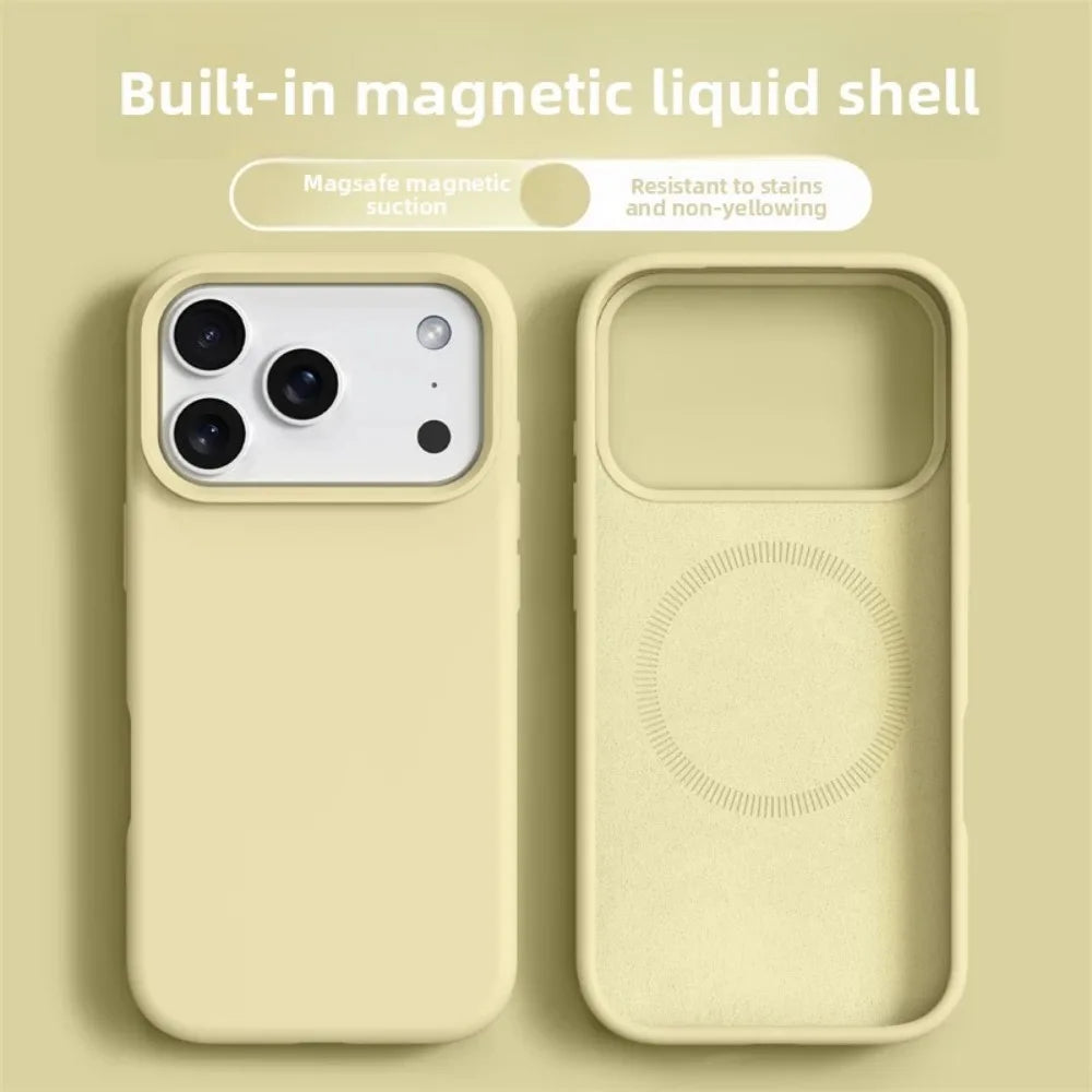 Custodia magnetica per iPhone 17 e 16 Pro Max; custodie in silicone liquido per iPhone 17, 16 Pro Max, 17 Pro e Air; cover morbida con bordo protettivo