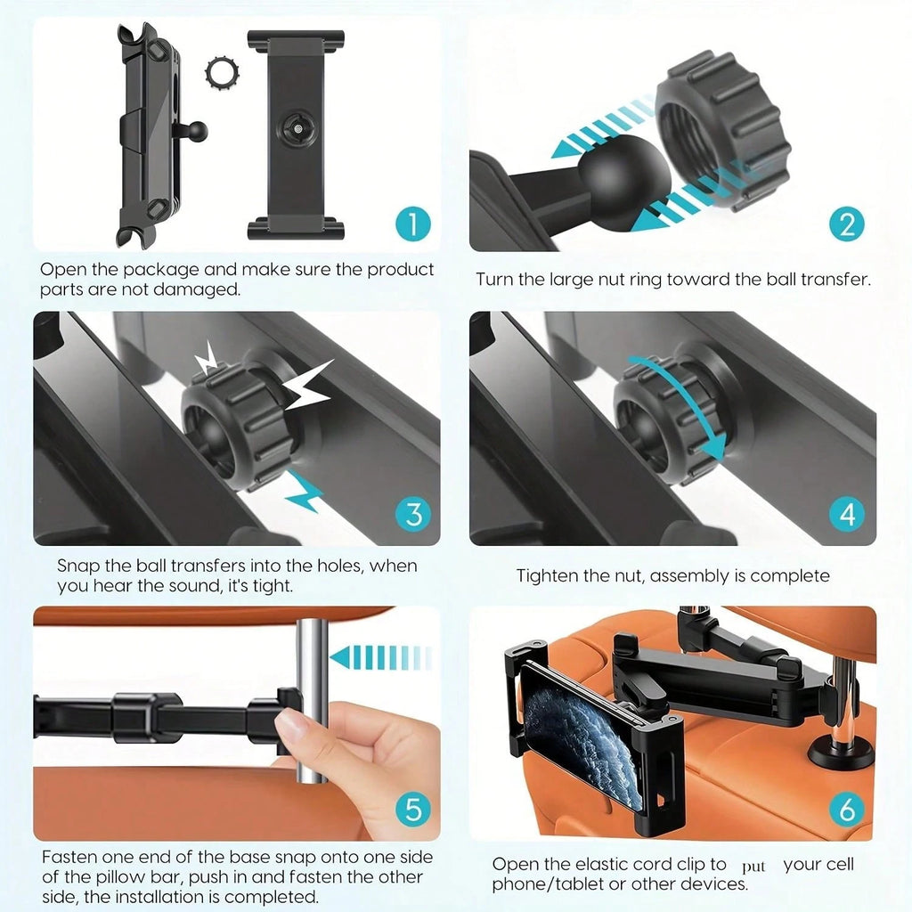 Supporto per tablet da auto, compatibile con dispositivi come iPad Air, iPad Mini e altri smartphone da 4,7 a 12,9 pollici