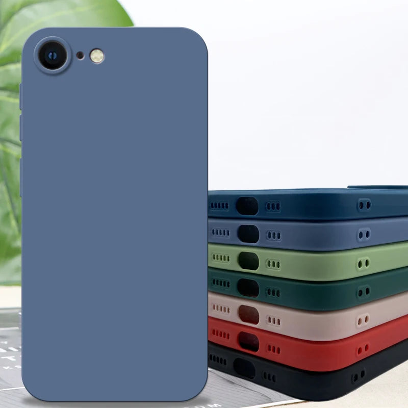Custodia per iPhone 8; Custodia per iPhone SE 2022, 2020, 7, 8 Plus; Custodia di lusso antiurto in TPU morbido e silicone liquido per il retro del telefono