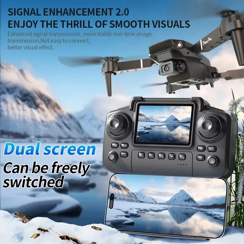 Drone 8K 5G HD con doppia fotocamera per fotografia aerea, schermo di controllo remoto, quadricottero E88PRO