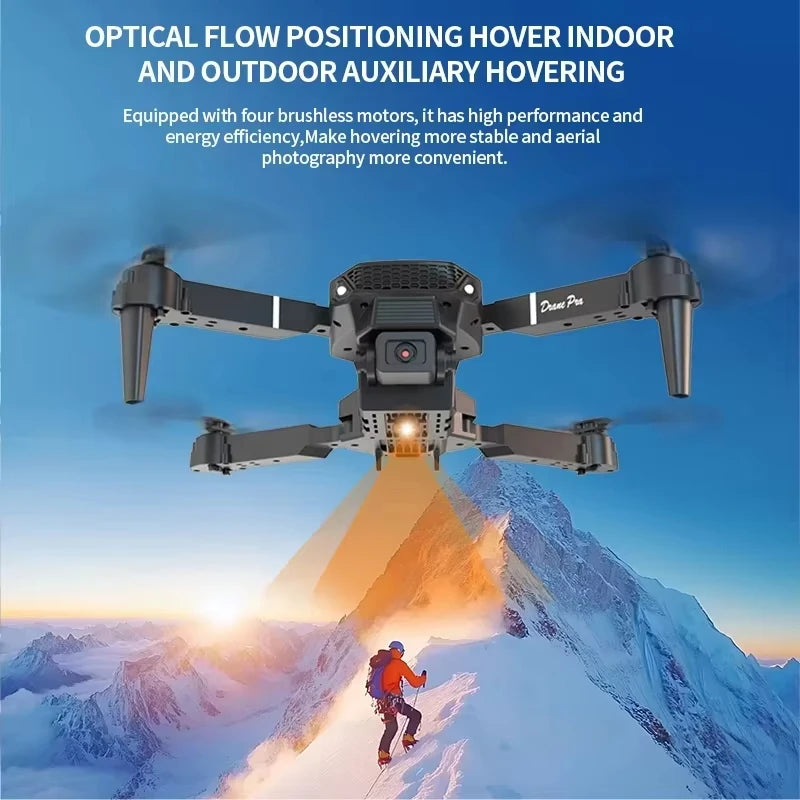 Drone 8K 5G HD con doppia fotocamera per fotografia aerea, schermo di controllo remoto, quadricottero E88PRO