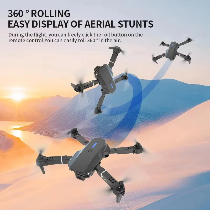 Drone 8K 5G HD con doppia fotocamera per fotografia aerea, schermo di controllo remoto, quadricottero E88PRO