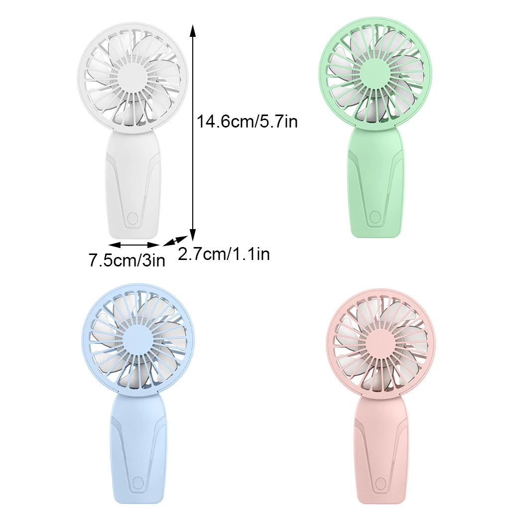 Mini ventilatore tascabile portatile leggero ricaricabile tramite USB, per rinfrescarsi in movimento.