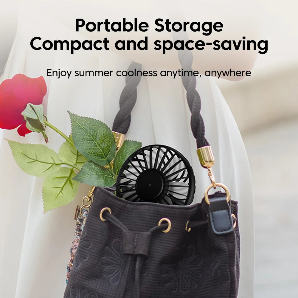 Ventilatore portatile compatto, ventilatore USB, mini ventilatore silenzioso da scrivania per l'ufficio, ideale per l'estate, l'uso all'aperto e i viaggi