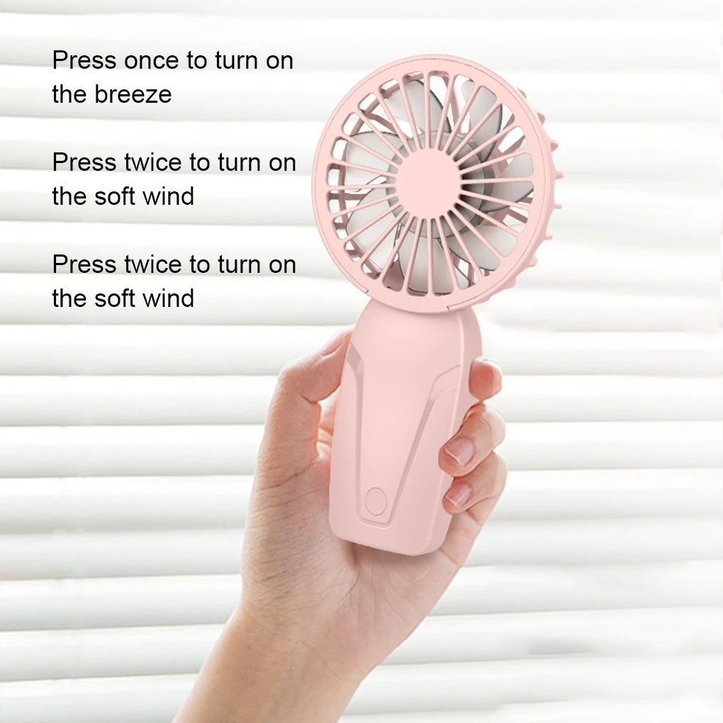 Mini ventilatore tascabile portatile leggero ricaricabile tramite USB, per rinfrescarsi in movimento.
