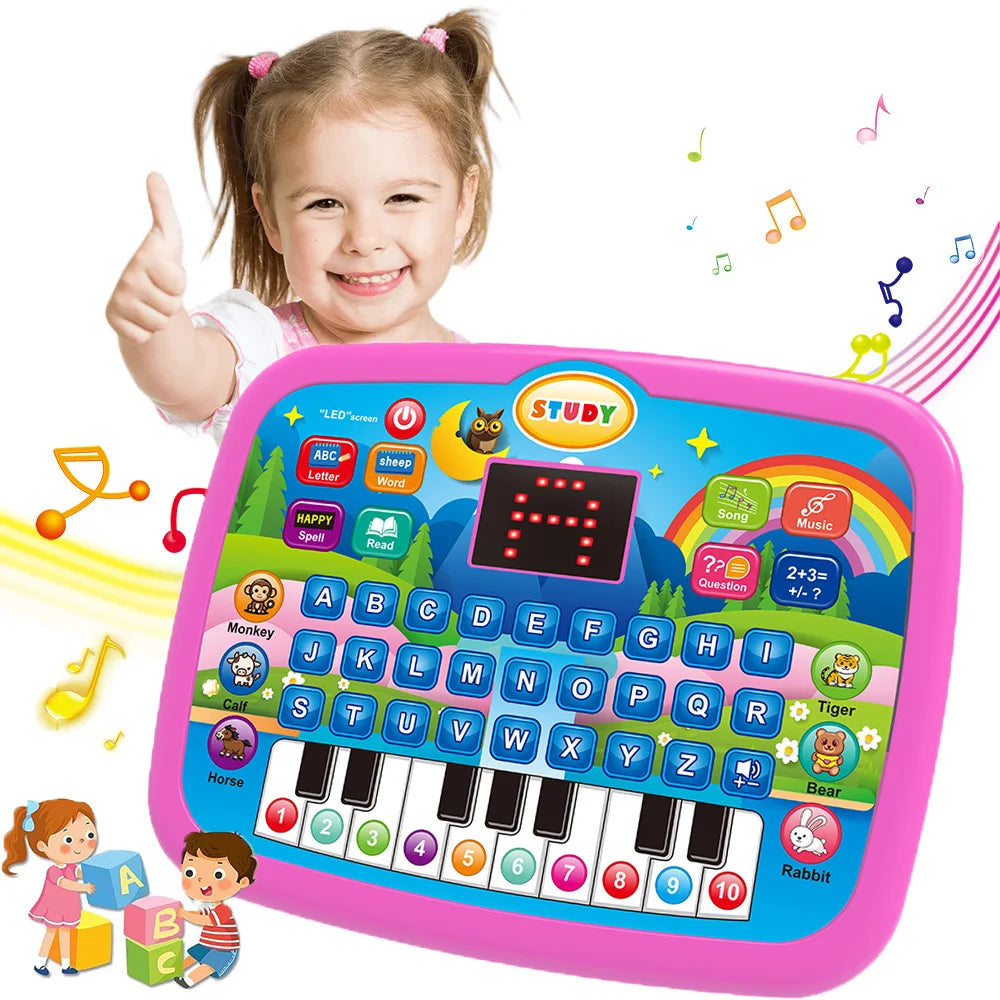 Tablet educativo giocattolo per bambini, dai 3 anni in su: apprendimento della lettura, della matematica e della musica