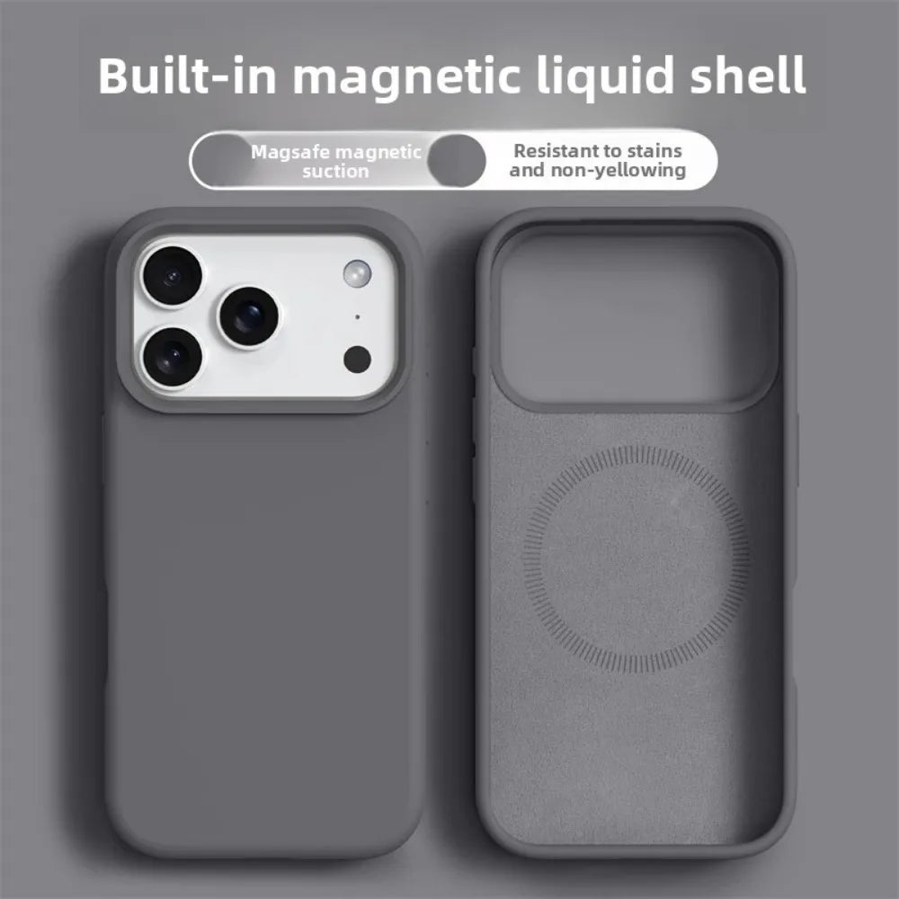 Custodia magnetica per iPhone 17 e 16 Pro Max; custodie in silicone liquido per iPhone 17, 16 Pro Max, 17 Pro e Air; cover morbida con bordo protettivo