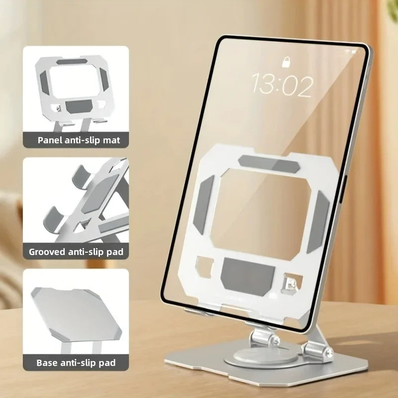 Supporto per tablet ruotabile a 360°, regolabile e pieghevole, compatibile con iPad Pro/Air/Mini da 4,7 a 12 pollici, laptop e tablet