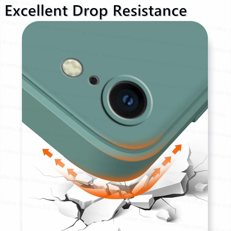 Custodia per iPhone 8; Custodia per iPhone SE 2022, 2020, 7, 8 Plus; Custodia di lusso antiurto in TPU morbido e silicone liquido per il retro del telefono