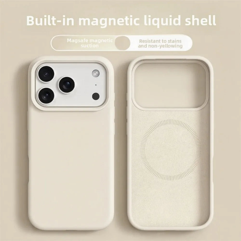 Custodia magnetica per iPhone 17 e 16 Pro Max; custodie in silicone liquido per iPhone 17, 16 Pro Max, 17 Pro e Air; cover morbida con bordo protettivo