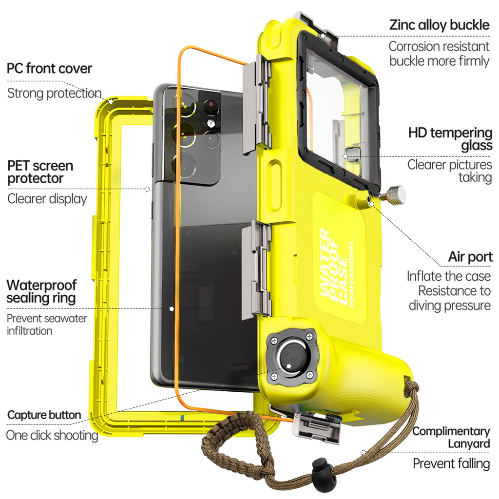 Cover resistente, impermeabile fino a 15 m/50 ft, custodia universale impermeabile per smartphone da 6,9 pollici, IP68, fotografia subacquea professionale