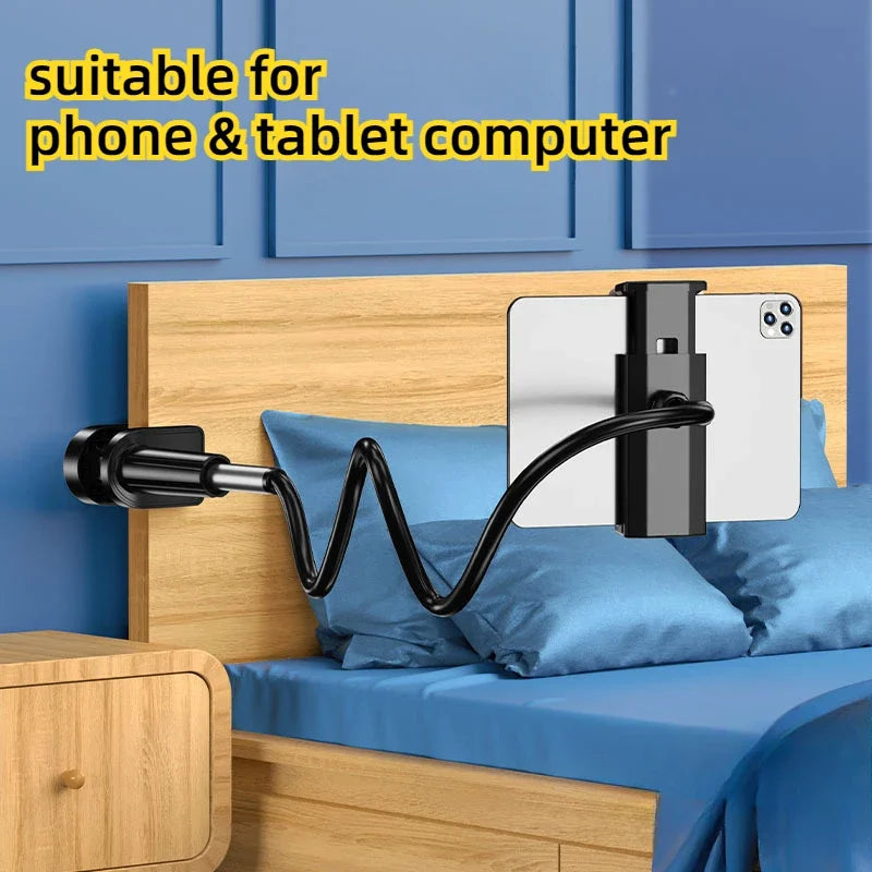 Supporto per tablet da letto - Supporto per iPad con rotazione a 360°, dotato di braccio metallico da 90 cm, per telefoni e tablet da 4,7 a 12,9 pollici