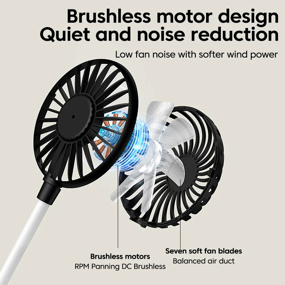 Ventilatore portatile compatto, ventilatore USB, mini ventilatore silenzioso da scrivania per l'ufficio, ideale per l'estate, l'uso all'aperto e i viaggi