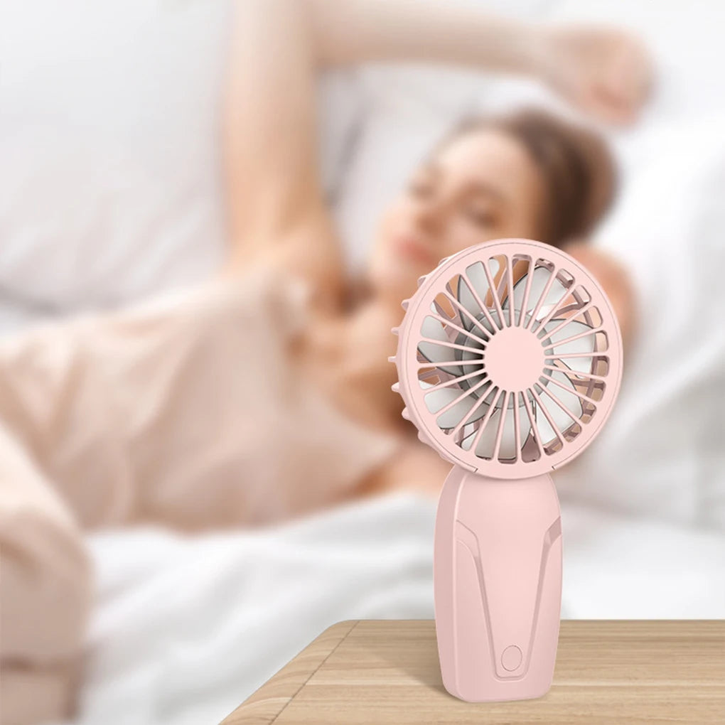 Mini ventilatore tascabile portatile leggero ricaricabile tramite USB, per rinfrescarsi in movimento.